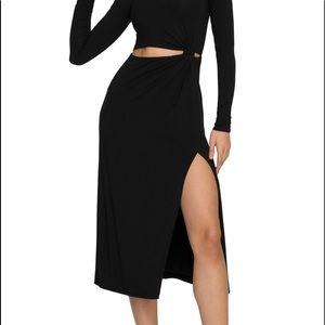 Good American Gathered Waist Midi Dress Size 0